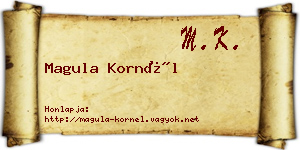 Magula Kornél névjegykártya